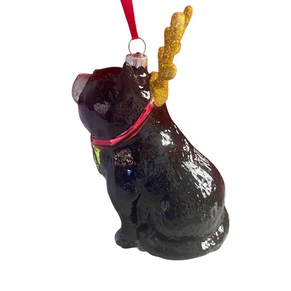 Vintage Kurt Adler Linnea Riley Glass Cat as Reindeer Ornament Art Inst Chicago - Picture 8 of 13